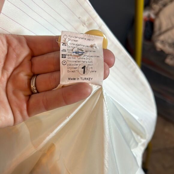 IPEKYOL Pink and cream  Pinstripe Women's Blazer - Picture 11 of 12